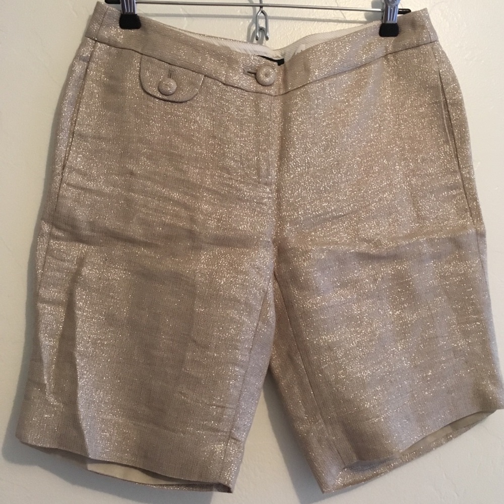 J.Crew Metallic Linen Bermudas